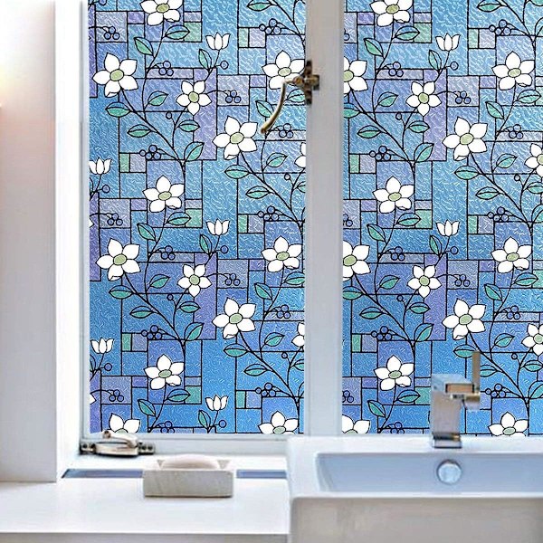 1 rulle (45 x 100 cm) Självhäftande fönsterfilm, 3D Frostat Glas