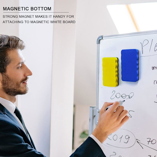 Magnetisk whiteboard-viskelær med tykk filtput, brukt for