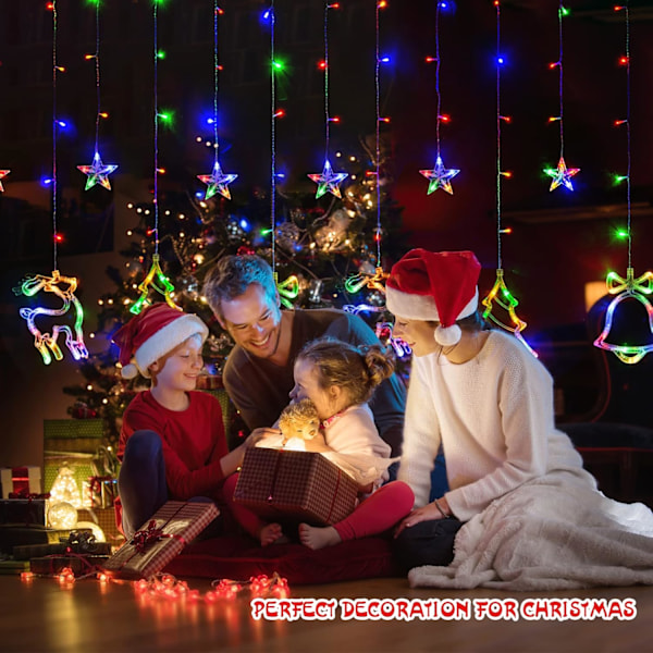 Julepynt, Julevindulys, 138 LED Multicolor Lyslenke Fjernkontroll 8 Blinkende Moduser Ledningsdrevet