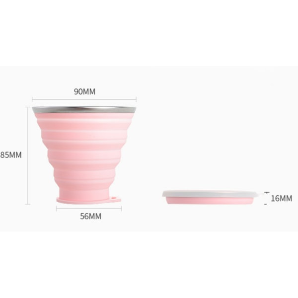 Hopfällbar Mugg, Resemugg, 250ML Hopfällbar Silikonmugg för Mat