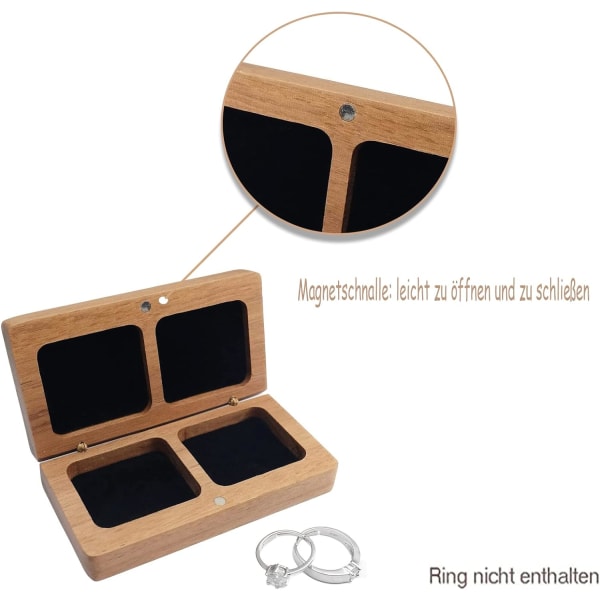 Träringbox, valnötsringbox, smyckeskrin, vigselringbox