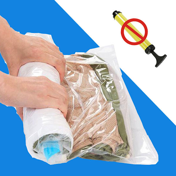 ac sous vide Håndrullet 8 stk Vakuum Oppbevaringsposer Håndpresse