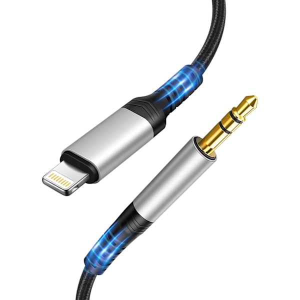Billadapterkabel til iPhone, 1m stereo han lightning