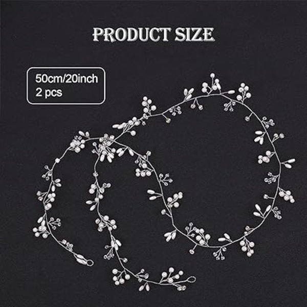 Tshaoun 2 stk Bryllups Rhinestone Hår Smykker, Bryllups Perle Hår