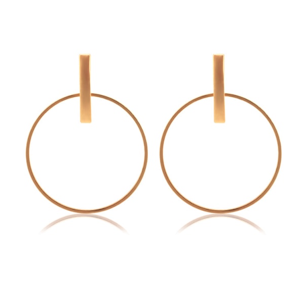 1 par (guld) Geometriska cirkelstångsörhängen Hollow Circle Hoop