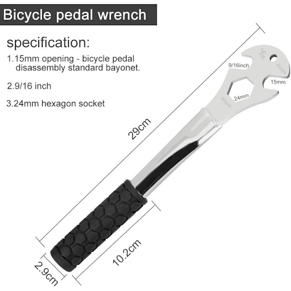 1 stk Cykelpedal Nøgle, Cykelpedal Nøgle til Afmontering af Pedaler,