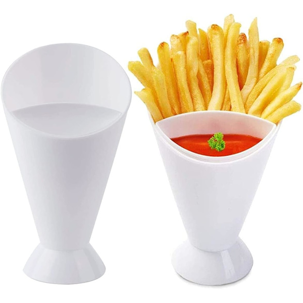 Potatisfriteshållare, Regerly 2-pack Plast Bärbar 2 i 1