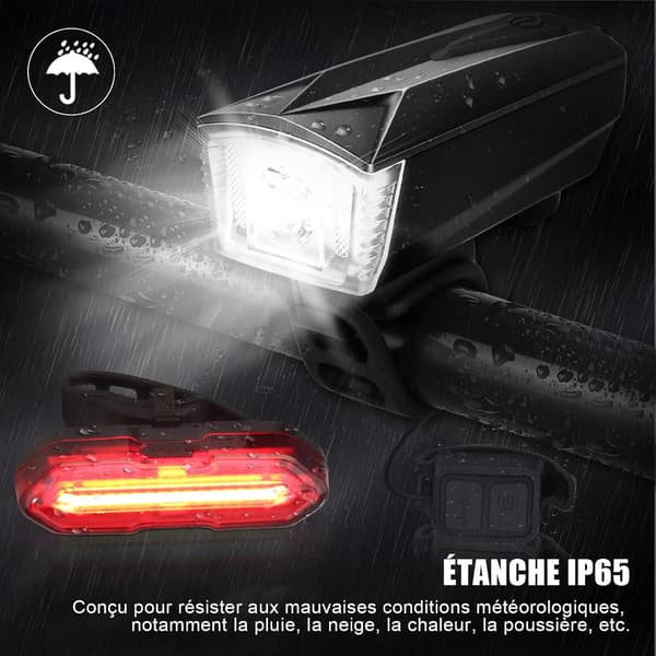 Sykkellys USB Ladbar LED Sykkellys Foran og Bak