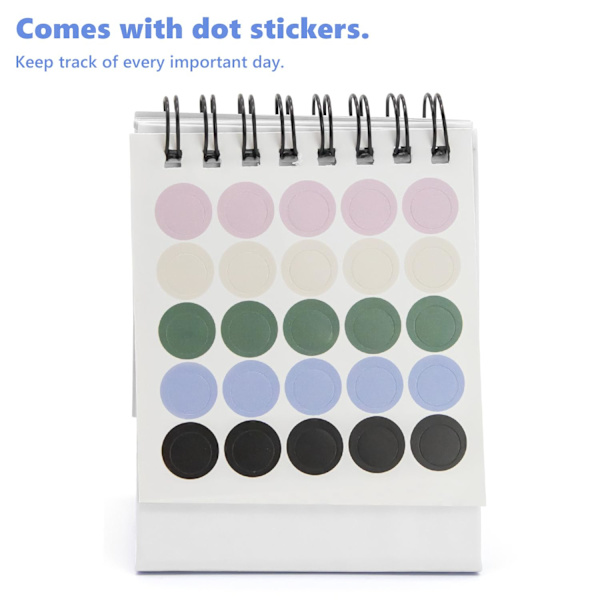 1 hvit mini skrivebords kalender