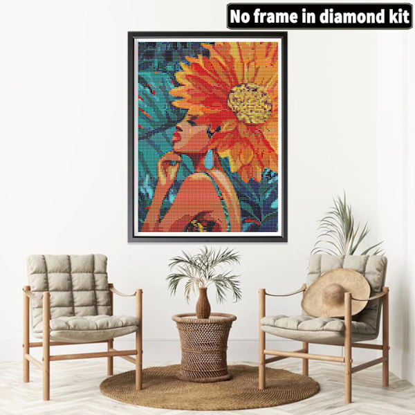 DIY 5D Diamantmaleri Sæt Fuld Version Kvinde, 30x40cm Diamant
