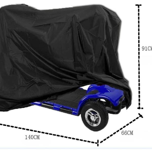 Deksel 140x66x91cm Svart Vanntett Mobilitet Scooter Motorsykkel Deksel Støvtett Regn, Vind, Solbestandig Scooter Deksel