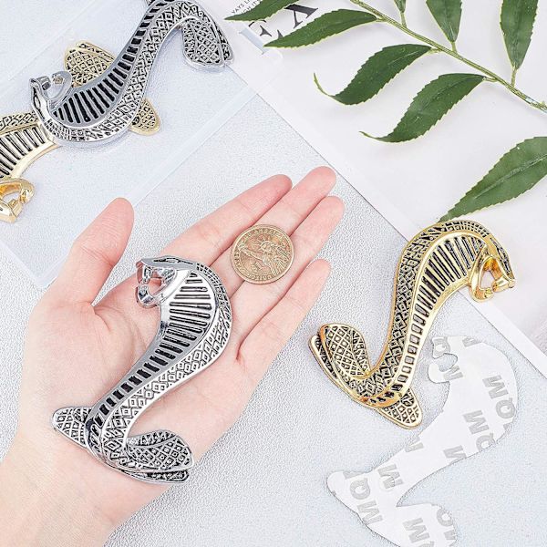 4 stk 95x59mm 3D Cobra Snake Emblem Klistremerker Dekal Badge Kit Auto