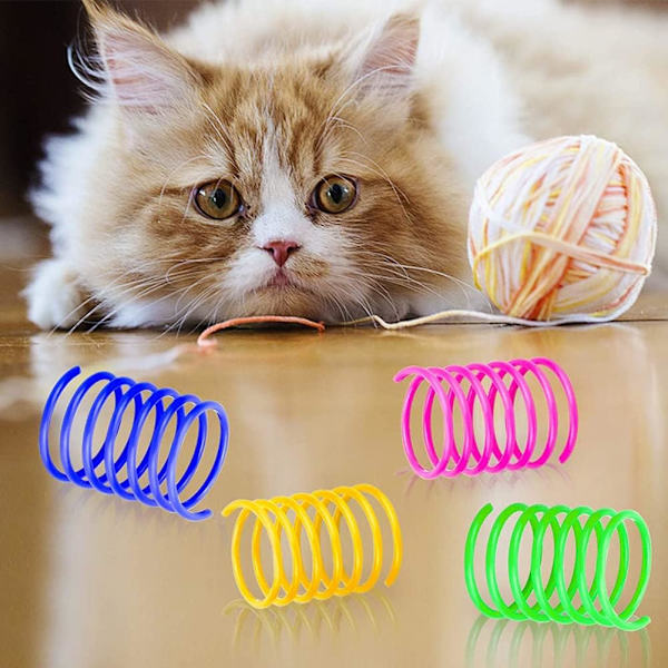 4-pack Kattfjäderleksak, Färgglada Fjäderleksaker för Katter, Interaktiv Katt-leksak, C