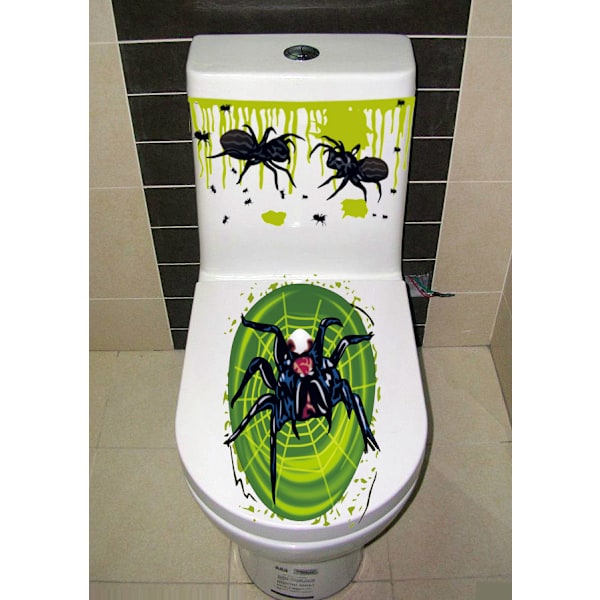 2 Pak Halloween Toiletbræt Dæksler 3D Gyser Morphing Dekal til