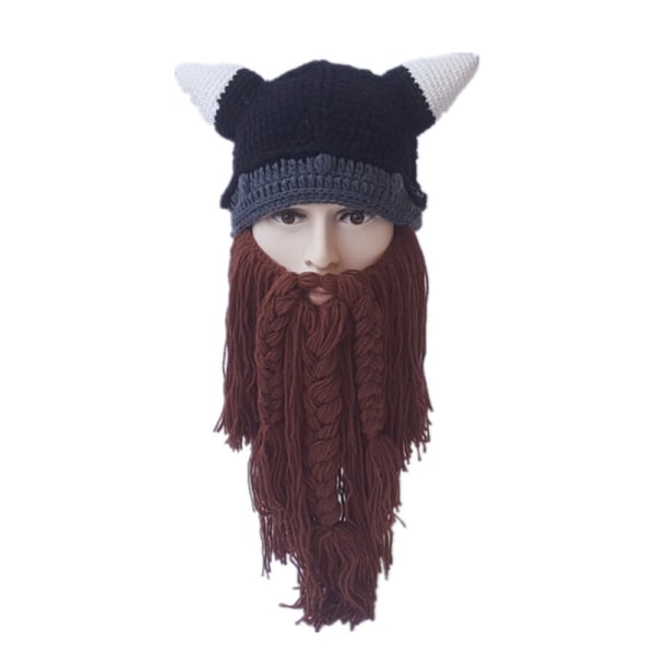 Creative Barbarian Knit Beard Hat Funny Knit Hat Wig Beanie Hat