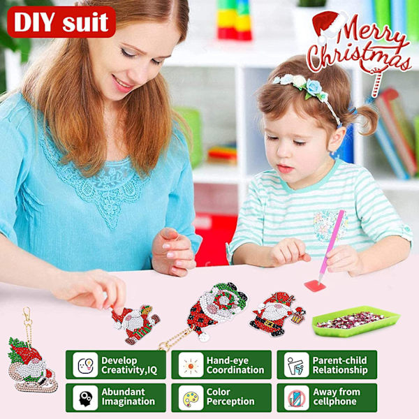 12 DIY timanttimaalattua avaimenperää, joulukoristeita, joulu