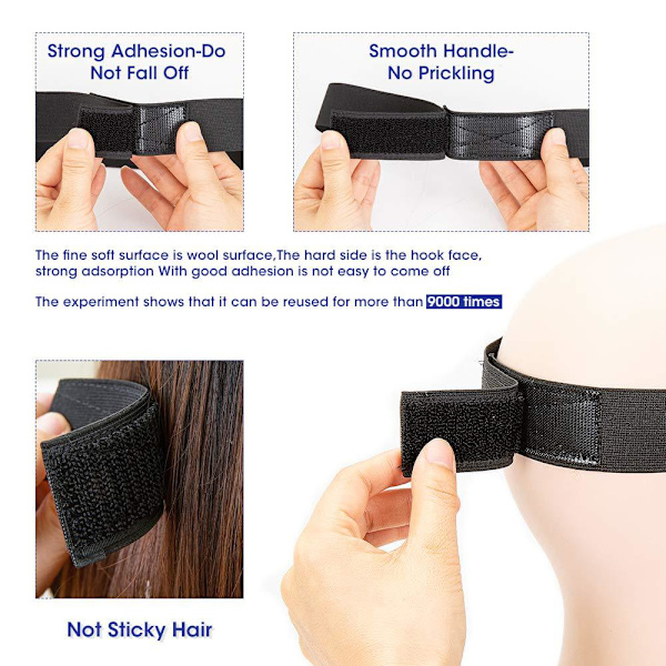3,5 cm peruk elastiskt band, frisörhuvudöverdrag, kantfixering