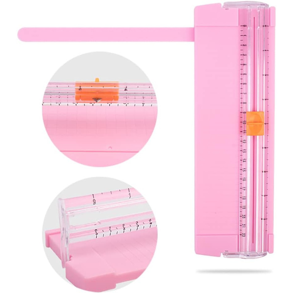1 stk (Rosa) Mini Papirkutter Bærbar Kutter Trimmer Papir