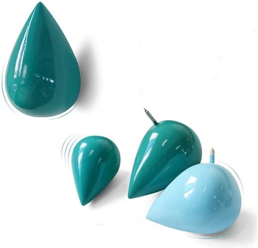 Set med 4 väggkrokar 8 x 5 cm/Grön, Modern Rustik Dekor, för