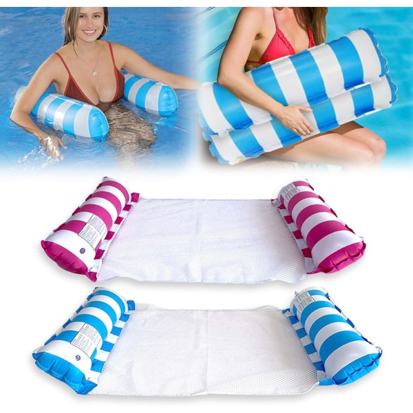 2 Pak Inflatable Pool Hængekøje 4 i 1 Rejse Pool Strand Party