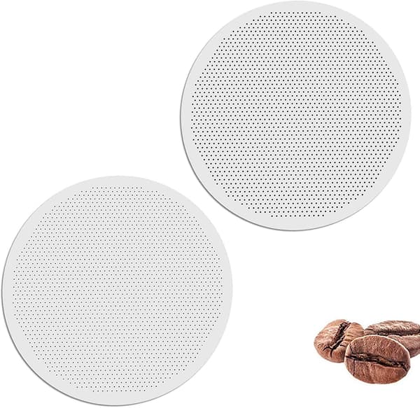 2 stk. Fine Disc Metal Kaffeefiltre Rustfrit Stål Mesh Filter