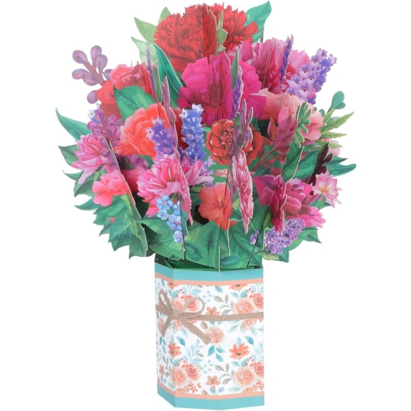 1 stycke Pappersblombukett 3D Pappersblommor Gratulationskort