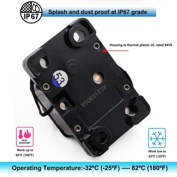 100A 48V DC Overflate Monterte Sikringer for Båt Marine RV