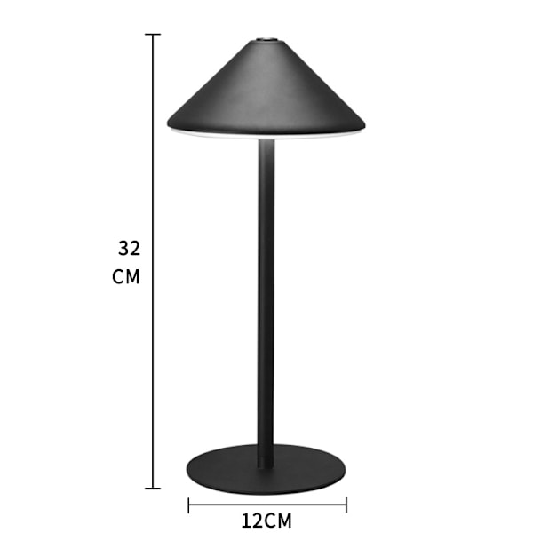 Trådløs bordlampe, berøringsstyret lysstyrkejustering, 4000mAh