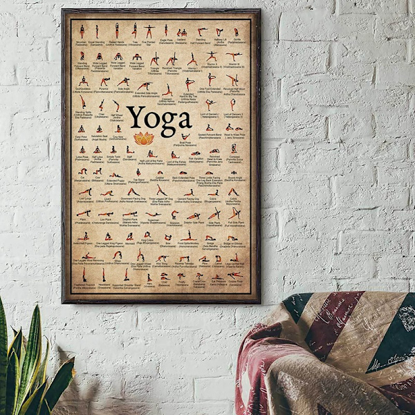 1 kpl 40X50cm joogan asana -juliste, kuvitettu, joogastudio