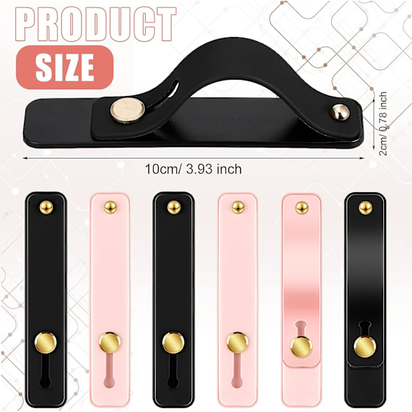 6 stycken telefonremmar grepphållare finger mobiltelefon grepp teleskopisk telefon fingerrem stativ universal finger kickst