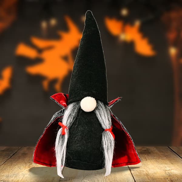 2 Halloween Dværg Dekorative Ansigtsløse Dukker, Sort Hexe Kappe