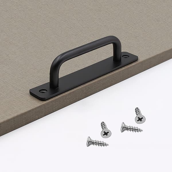 2 stk. Sorte Uperforerede Skydedørsgreb i Aluminium