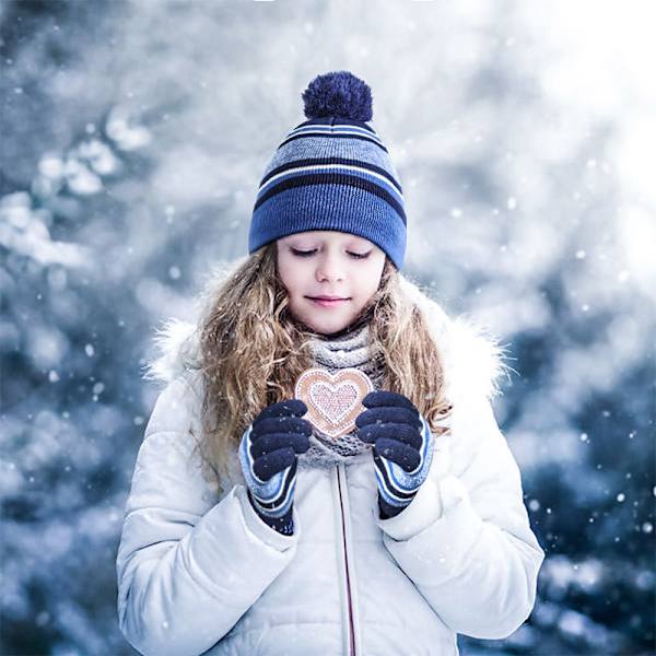 Barnhatt Vinter Snood Halsvärmare Vantar Set Barn