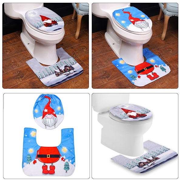 WC-istuimen kansi WC-istuimen kansi (Sininen) Joulu Matto Kylpy