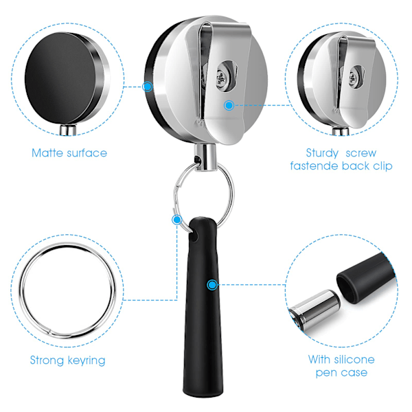 4-delt robust tilbage trækbar blyant holder
