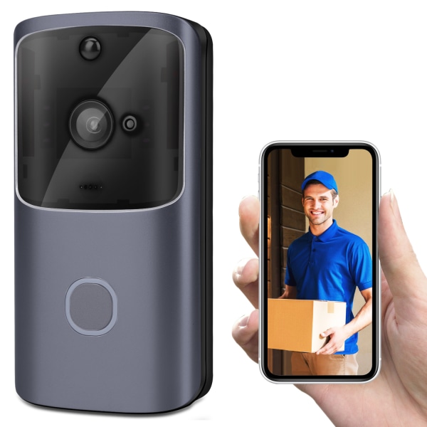 (Sort) To-vejs lyd, HD-video, bevægelses- og chime-app-advarsler,