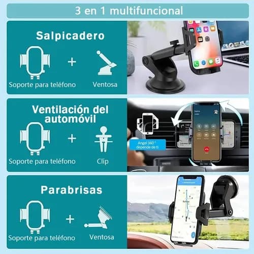 Auton puhelinteline, 3-in-1 puhelimenpidike