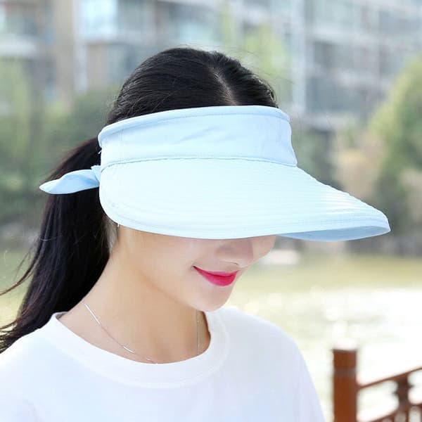 Justerbar Solhat til Kvinder, Foldbar Visor Cap med Bred Skygge