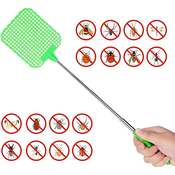 Sett med 4 Teleskopiske Fluesnapper, Dreper Fluer og