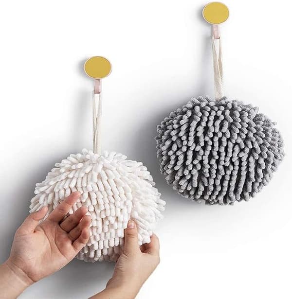 Sett med 2 Chenille Håndklær, Mikrofiber Badehåndkle