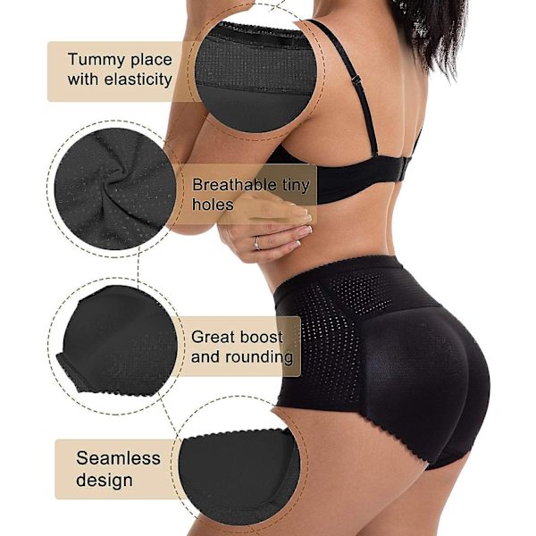 (L) Kvinnors Butt Lifter Padded Controltrosor Höftförstärkare