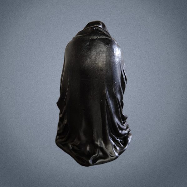 Grim Reaper Sittande Staty Gotisk Läskig Konst Dekor Svart Robe Mystik