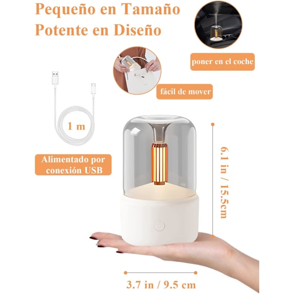 Aromaterapi Diffusorer, 120ml Æterisk Olie Diffusorer, Luftfugtighed med Stearinlys