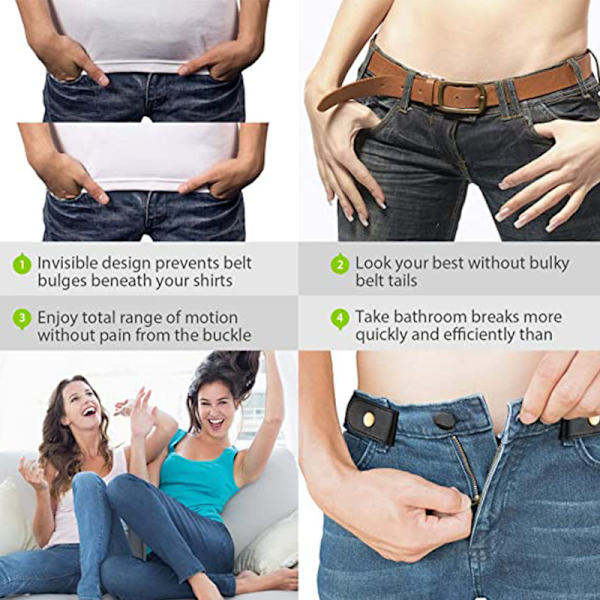 Lazy Women's Elastisk Bælte (Rød), 100cm Spænde-Frit Bælte, Hakata
