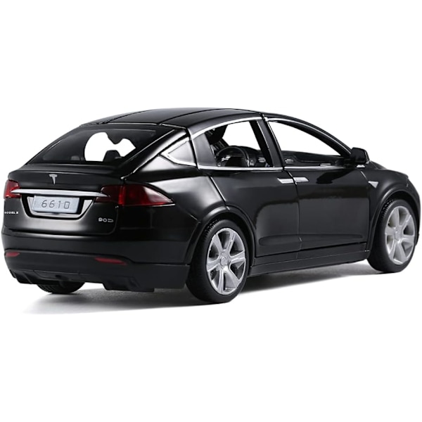 1/32 Model x Metal Die Casting Legetøjsbil til drenge i alderen 3-12 år Træk-tilbage-legetøjsbil med lyd og lys (Sort)