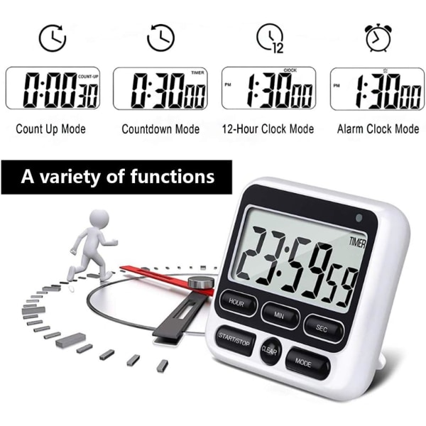 1 kpl Magneettinen Keittiöaika, Suuri LCD-näyttö, Digitaalinen Keittiöaika