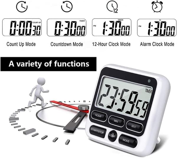 1 stk Magnetisk Køkken Timer Stor LCD Skærm, Digital Køkken
