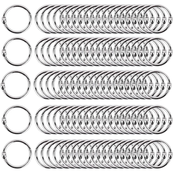 100 st klämringar metall bokbindning Öppen cirkel DIY öppning