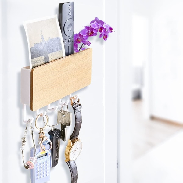 Wall Key Holder with 5 Hooks, Easy to Install Wall Key Holder,