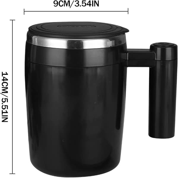 1 st (Svart) USB Laddningsbar Automatisk Mugg Koppen Magnetisk Mugg